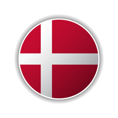 Obraz premium Abstract Circle Denmark Flag Icon