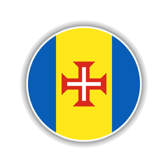Obraz premium Abstract Circle Madeira Flag Icon
