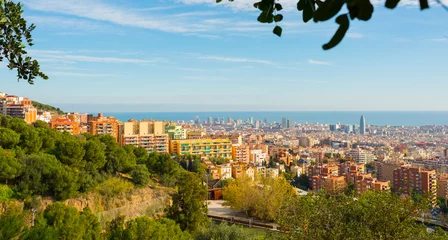 Fototapete Rund Barcelona view for banner background © serhii