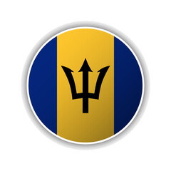 Abstract Circle Barbados Flag Icon