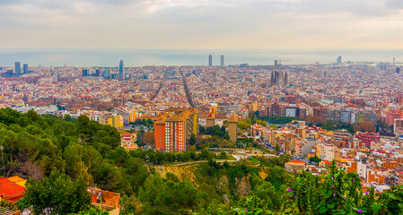 Fototapeta premium Barcelona view for banner background