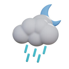 Humidity Night Weather 3D Illustration