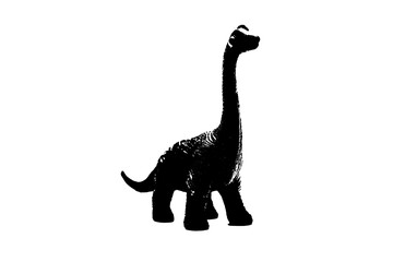 black dinosaur silhouette isolated on white background, model of dinosaurs toys © sutichak
