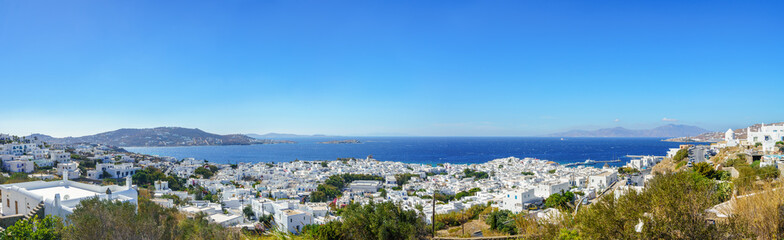 Mykonos island cityscape in Greece