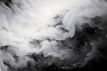 流動するモノクロの煙の抽象的視覚表現