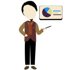 Illustration of a faceless business man 