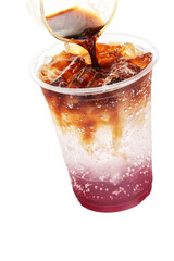 Sparkling Strawberry Coffee Soda Menu, isolated on white background.