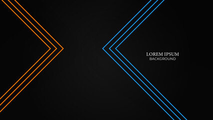 Dark futuristic wide abstract banner background with red lines pattern. Modern graphic design element future style concept for banner, flyer, card, or brochure cover