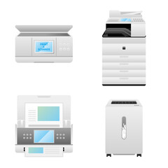 シンプルなイラスト_いろいろな家電のセット_印刷機器