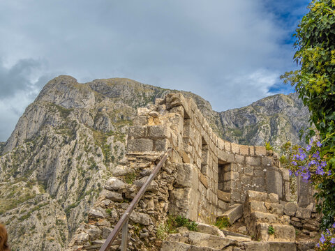 San Giovanni fortress and medieval wall and fortifications of Kotor, Bay of Kotor, Adriatic Coast, Montegnegro