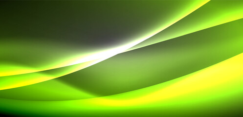 Neon-lit waves surge across background, mesmerizing dance of luminescence and motion. Dynamic backdrop captures essence of energy and modern aesthetics