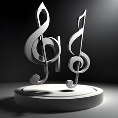 music notes on black
