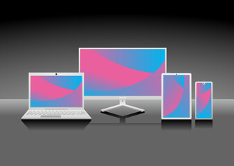 シンプルなイラスト_白いデバイス