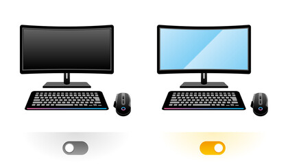 シンプルなイラスト_ゲーミングパソコン