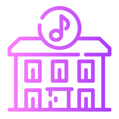 music shop Line Gradient Icon
