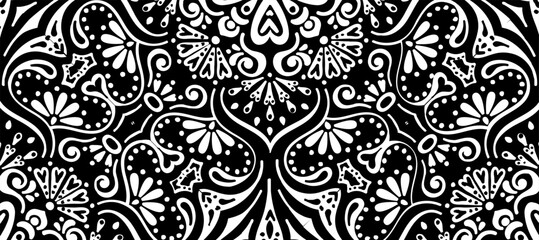 Abstract Paisleys Decorative Pattern white background Wallpaper