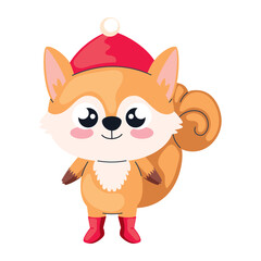cute animal christmas fox