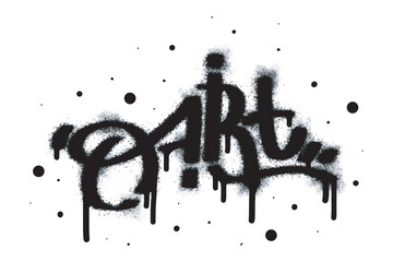 graffiti art word and symbol sprayed in black