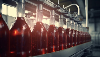 Soft Drink Manufacturing Plant, Makes carbonated soft drinks - obrazy, fototapety, plakaty