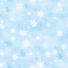 Snowflakes on blue background. Christmas and New Year background.