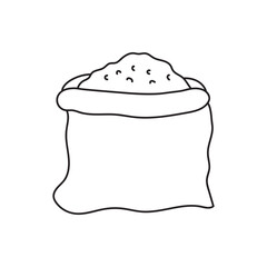 Hand drawn Kids drawing Cartoon Vector illustration wheat bag icon Isolated on White Background