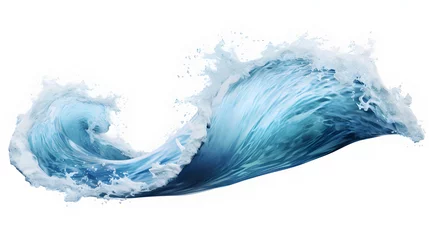 Zelfklevend Fotobehang Blue Wave splash isolated on white background © Dodoodle