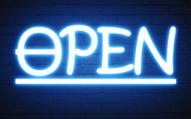 Obraz premium Open Neon Banner lights Vector