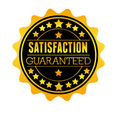 Satisfaction guaranteed stamp black and stars