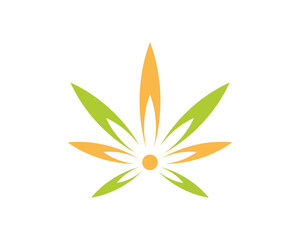 Cannabis and flower incorporating vector logo