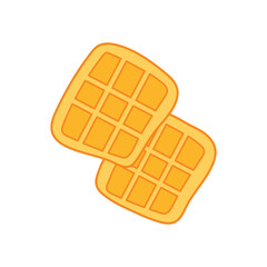 Kids drawing Cartoon Vector illustration waffles icon Isolated on White Background