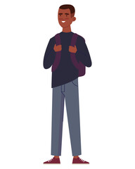 student boy with backpack