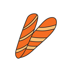 Kids drawing Cartoon Vector illustration bread sticks icon Isolated on White Background