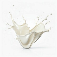 Milk Splash Isolated on White. Generative ai