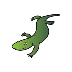 Obraz na płótnie Canvas set of green salamander vector isolated on white background. animal, salamander, amphibian, reptile, gecko, lizard, green, black, mascot, logo, icon, sticker, clipart, clip art, vector illustration