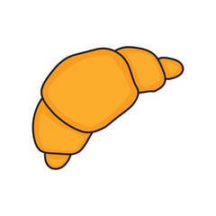 Kids drawing Cartoon Vector illustration cute croissant icon Isolated on White Background