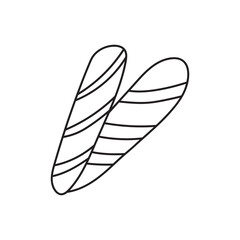 Hand drawn Kids drawing Cartoon Vector illustration bread sticks icon Isolated on White Background