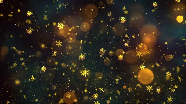 Christmas Theme Snow Fall and Snowflakes Background Animation with Seamless Loop, High Quality Christmas Animation for Holiday Seasons, Extend the duration easily with Seamless Loop