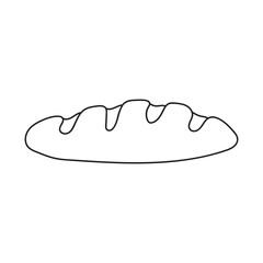 Hand drawn Kids drawing Cartoon Vector illustration cute baguette bread icon Isolated on White Background
