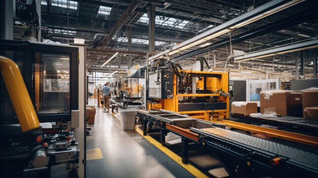 Line industrial machines technology modern plant production manufacture business engineering factory metallic equipment