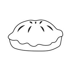 Hand drawn Kids drawing Cartoon Vector illustration pie icon Isolated on White Background