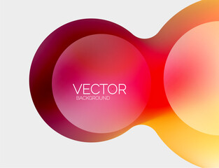 Beautiful flowing round shapes and circles abstract background. Liquid color bubble composition