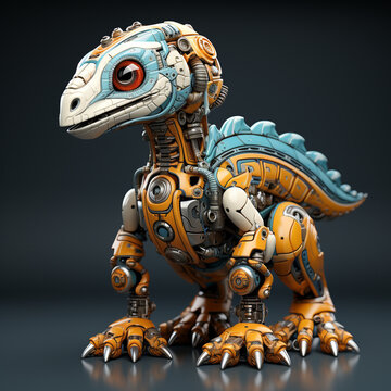 Robot Parasaurolophus kartun 3D
