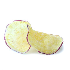 Close up of sweet potato chips.