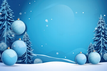 Blue and White Winter Themed Background created with Generative AI technology