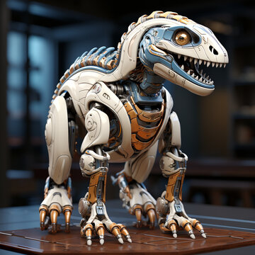 Robot Parasaurolophus kartun 3D