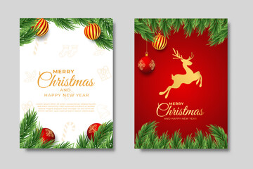 Merry christmas and happy new year modern realistic design,suitable for greeting card,poster and cover template design