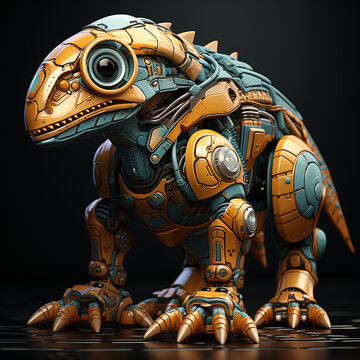 Robot Parasaurolophus kartun 3D