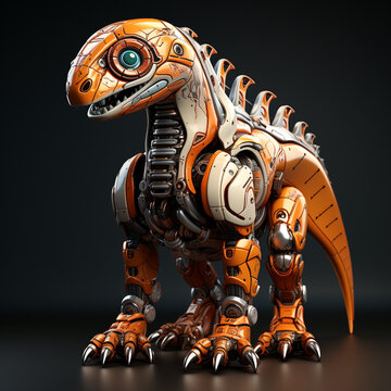 Robot Parasaurolophus kartun 3D
