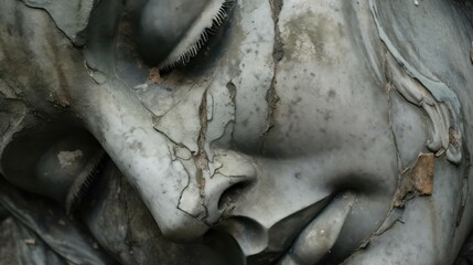 Etched in Stone: A Heartbreaking Closeup of a Somber Tombstone - obrazy, fototapety, plakaty