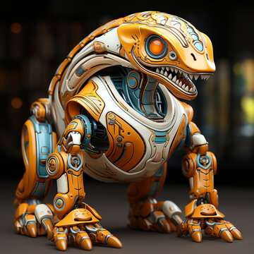 Robot Parasaurolophus kartun 3D